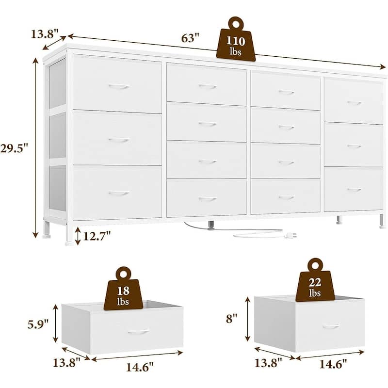 63" W Dresser Tv Stand for 65 70 75 Inch Tv