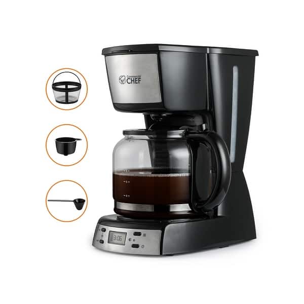 Commercial Chef Digital 12 Cup Coffee Maker - Black