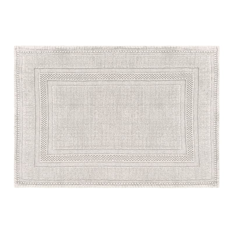 Jean Pierre Cotton Stonewash Racetrack 17 x 24 in. Bath Rug