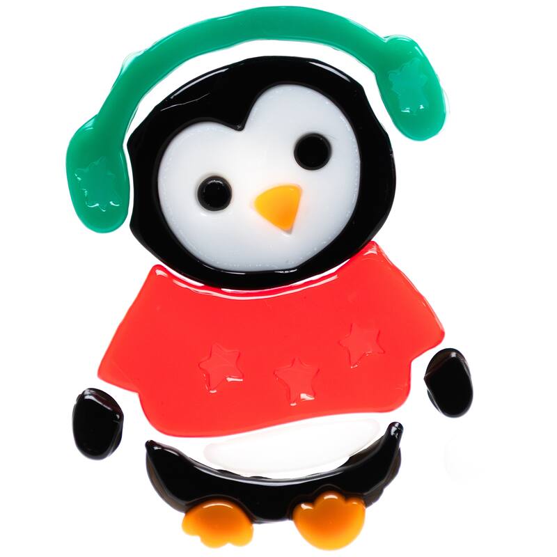 8-Piece Penguin and Snowflake Gel Christmas Window Clings 7.75"
