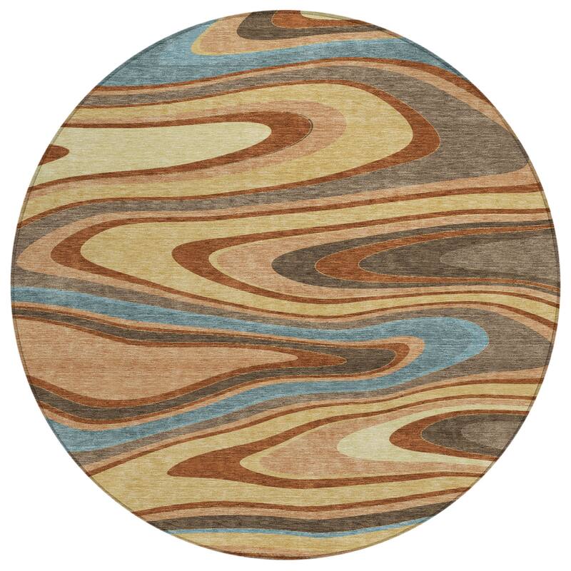 Machine Washable Indoor/ Outdoor Abstract Busey Chantille Rug