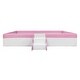 preview thumbnail 53 of 70, Twin/ Full/ Queen/ King Size Upholstered Kids Floor Bed Frame with Guardrail and Little Stairs, Soft PU Platform Bed