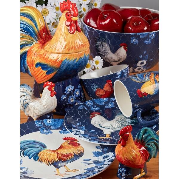August Grove Frisby Gilded Rooster 4 Piece Salad Plate Set August Grove Frisby Gilded Rooster 4 Piece Salad Plate Set