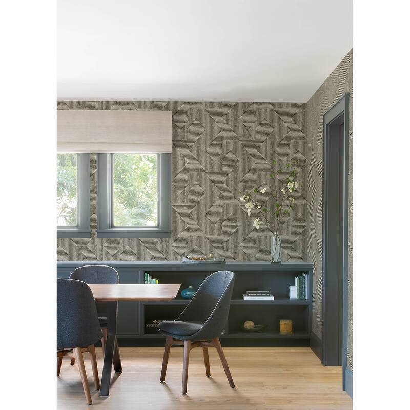 A-Street Prints Mortenson Taupe Geometric Wallpaper