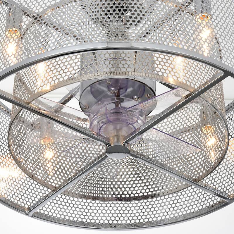 20.4'' 3 ABS Fan Blades Dual Shade Modern Ceiling Fan with Remote Control, Noiseless Reversible AC Motor,Chrome