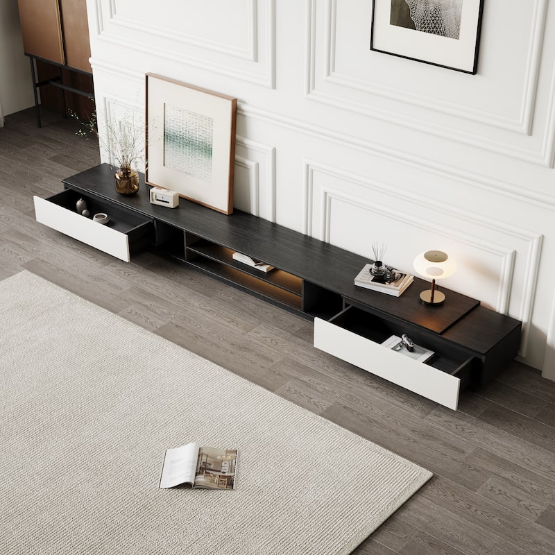 TV Stand and Coffee Table Set of 2, TV Stand for TVs Up to 78'', Rectangle Coffee Table for Living Room - 78.74'' to 98.42''