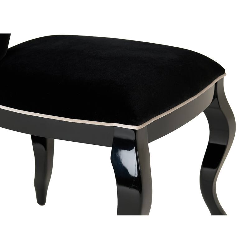 A&X Sovereign Transitional Black Fabric Chair (Set of 2)