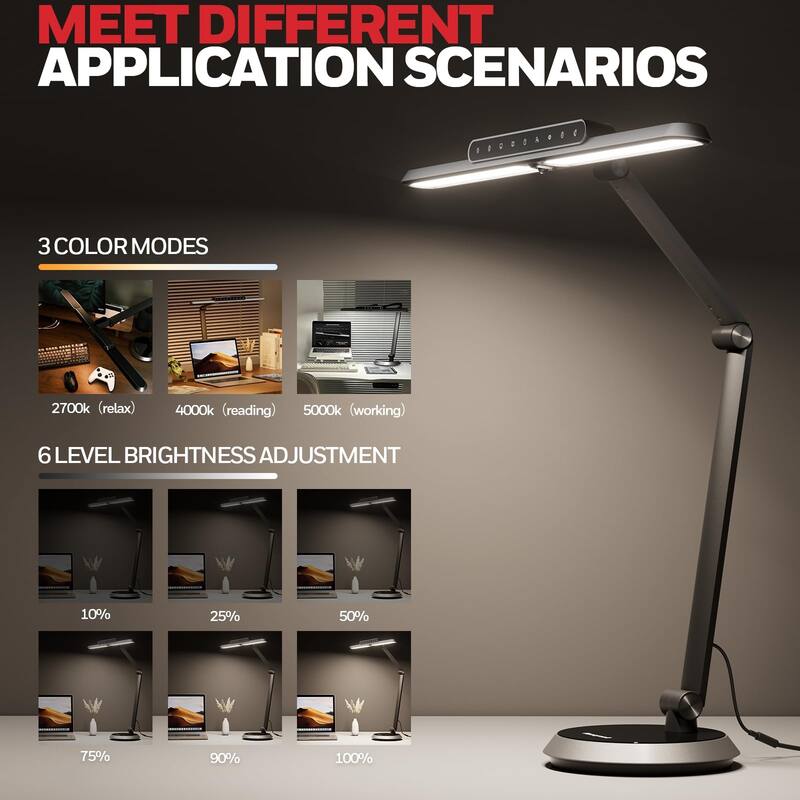 Honeywell H9 Sunturalux LED Desk Lamp 1000LM, Dimmable, Timer Auto-Sensing