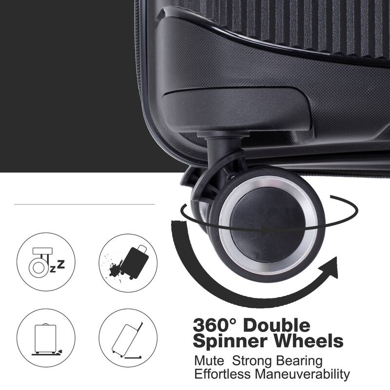 Durable Polypropylene Hardshell Suitcase Set with 360° Spinner Wheels & TSA Lock (20/24/28)