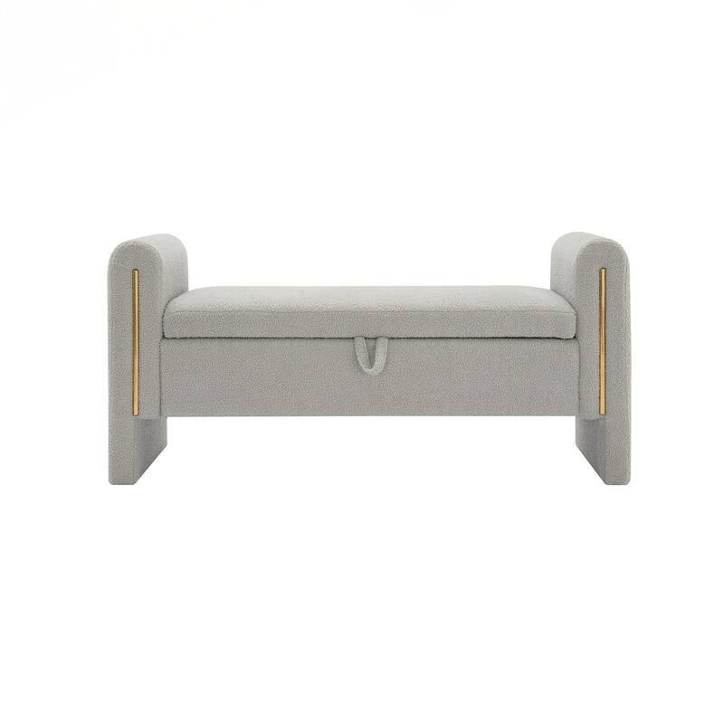 Bench with Arms and Storage,Upholstered Large Foot Rest Stool, Comfy Window Vanity Bench for Living Room,Bedroom,Dorm