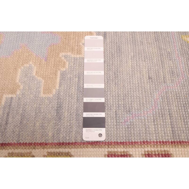 ECARPETGALLERY Hand-knotted Modern Oushak Light Grey Wool Rug - 9'11 x 13'9