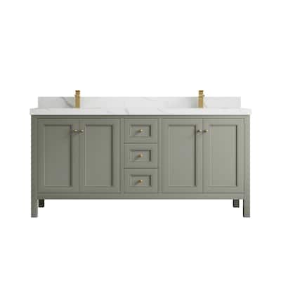 Willow Collections 72 in. W x 22 in. D Nashville Double Bowl Sink Bathroom Vanity with Countertop