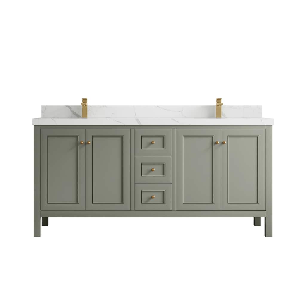 Willow Collections 72 in. W x 22 in. D Nashville Double Bowl Sink Bathroom Vanity with Countertop