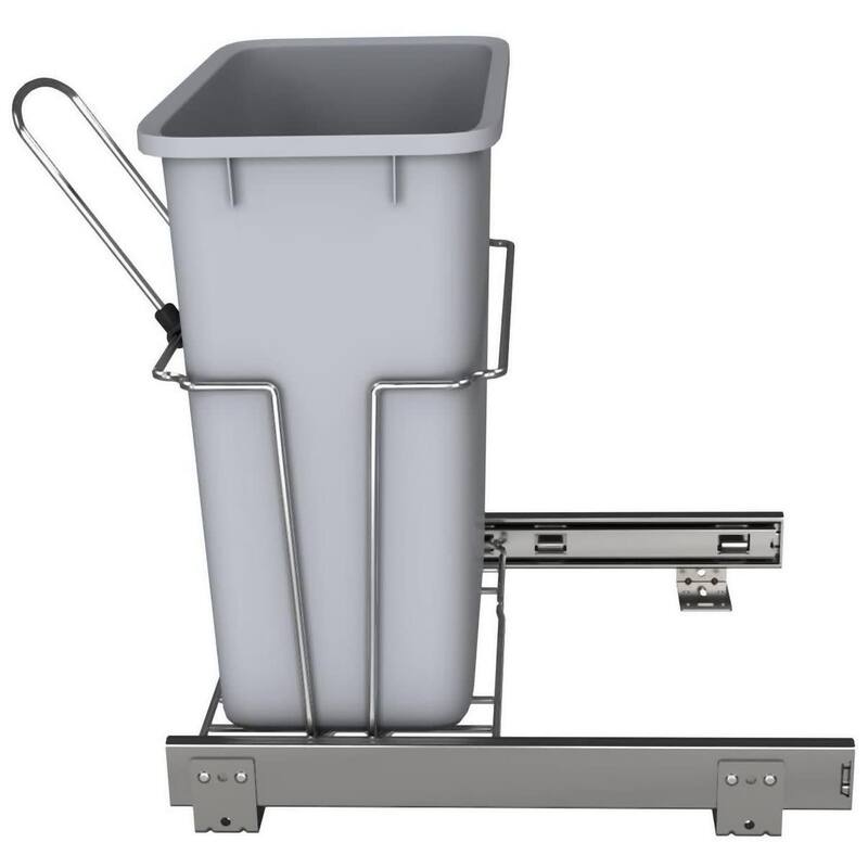 Rev-A-Shelf Universal Waste Pullout with Single Gray 20 qt. Container