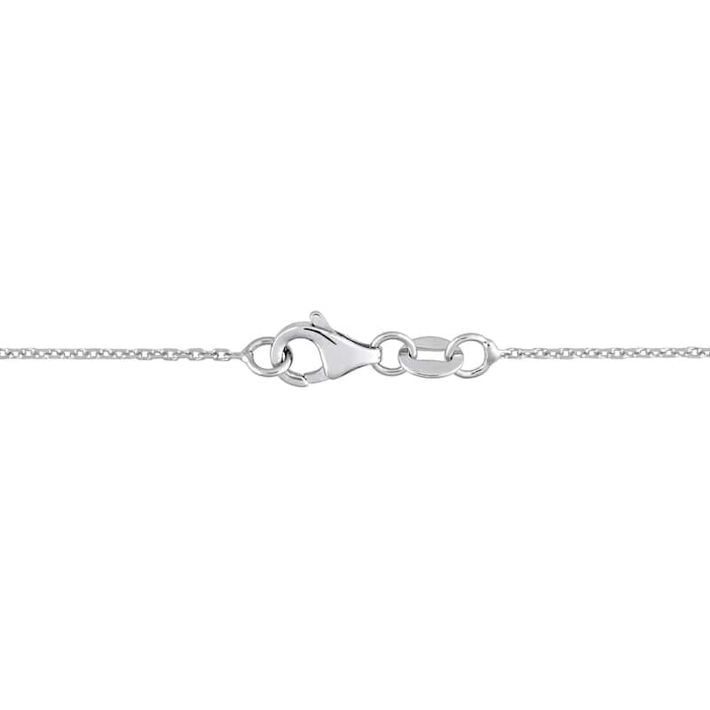 Miadora 2/5ct TGW Ruby and 2 1/5ct TDW Diamond Teardrop Necklace in 18k White Gold