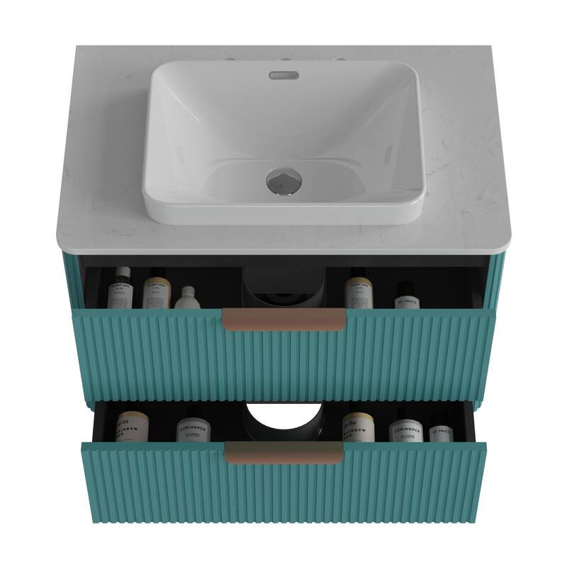 GDFStudio - Elena Freestanding 30" Bathroom Vanity with Ceramic Sink and Soft-Close Drawers