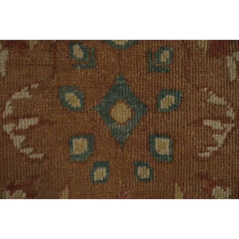 Hand Knotted Oriental 100% Wool Carpet Traditional All-Over Brown Ziegler Area Rug - 3' 11'' X 2' 0''