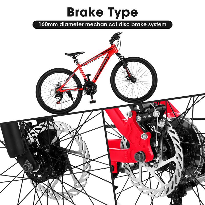 Unisex Mountain Bike - Aluminum Frame, Shimano Gears, Disc Brakes - 24