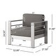 preview thumbnail 6 of 41, Christopher Knight Home Cape Coral Outdoor Aluminum Club Chair with Optional Sunbrella Cushions