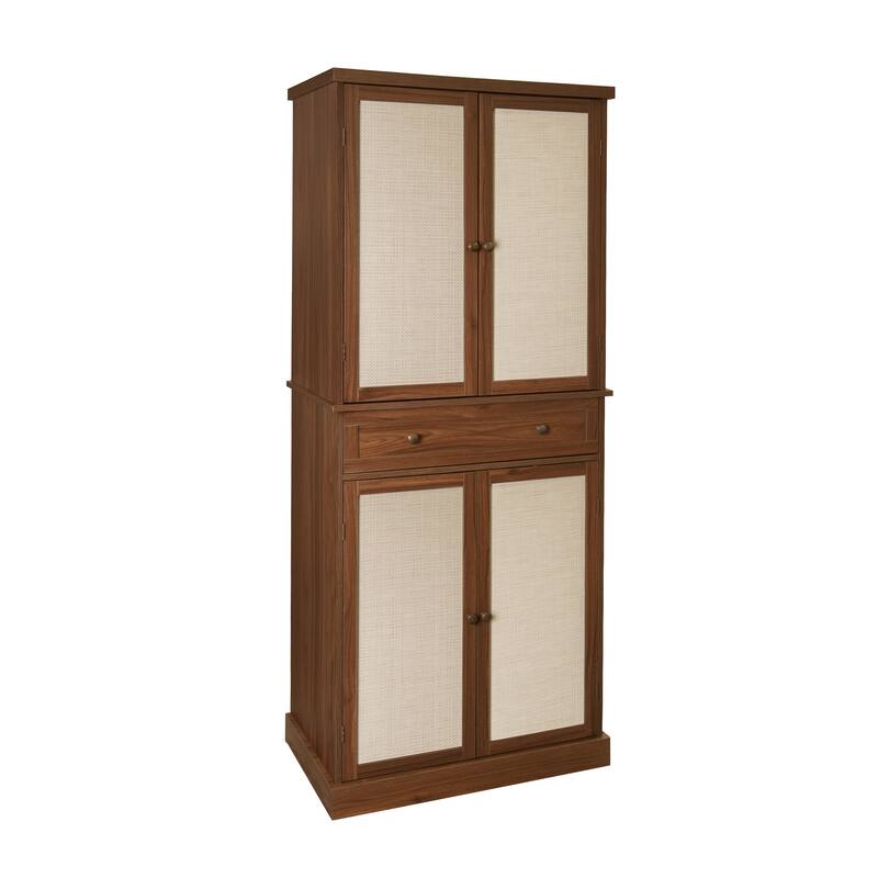 4 Door Cabinet with 1 Drawer, with 4 Adjustable Inner Shelves, Storage Cabinet