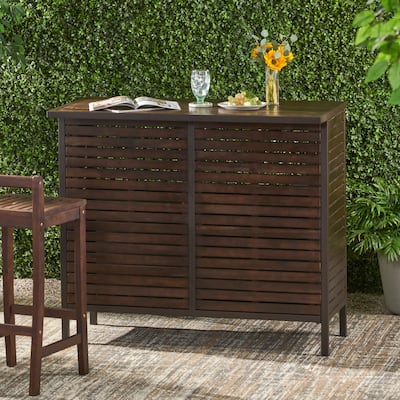 Milos Outdoor Acacia Wood Bar Table by Christopher Knight Home - N/A
