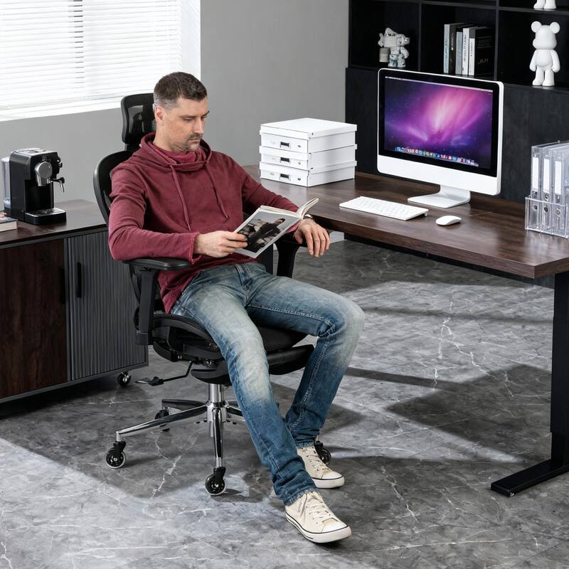 Multi-Functional Ergonomic Office Chair w/Adjustable Support&Hidden Footrest