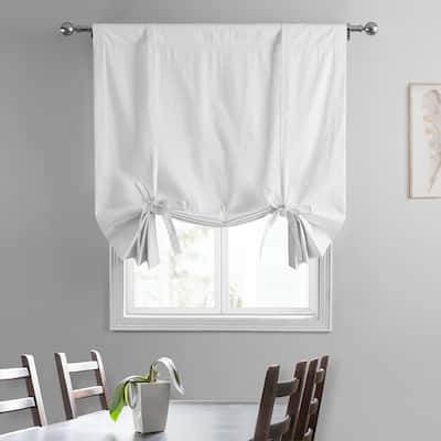 Exclusive Fabrics Solid Blackout Cotton Tie-Up Window Shade (1 Panel)