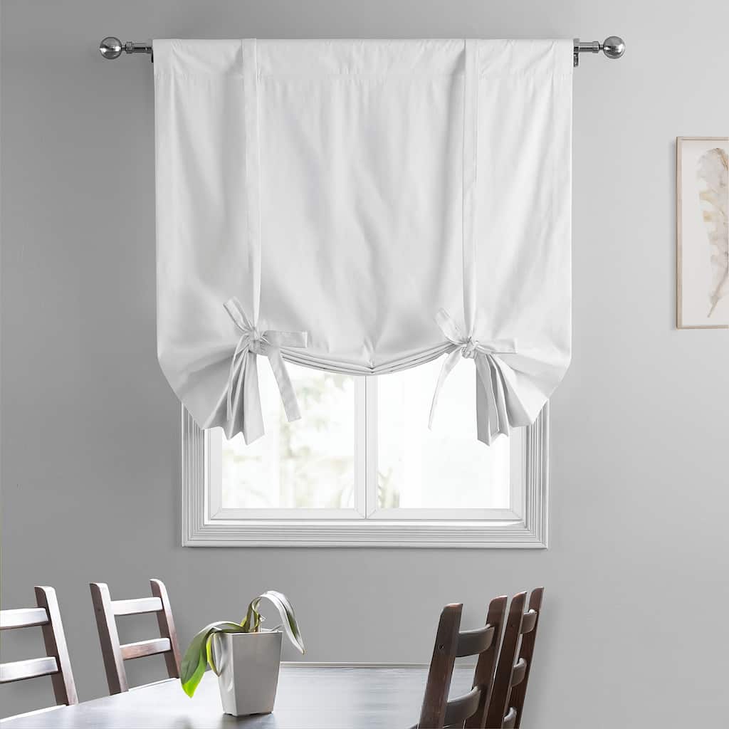 Exclusive Fabrics Solid Blackout Cotton Tie-Up Window Shade (1 Panel)