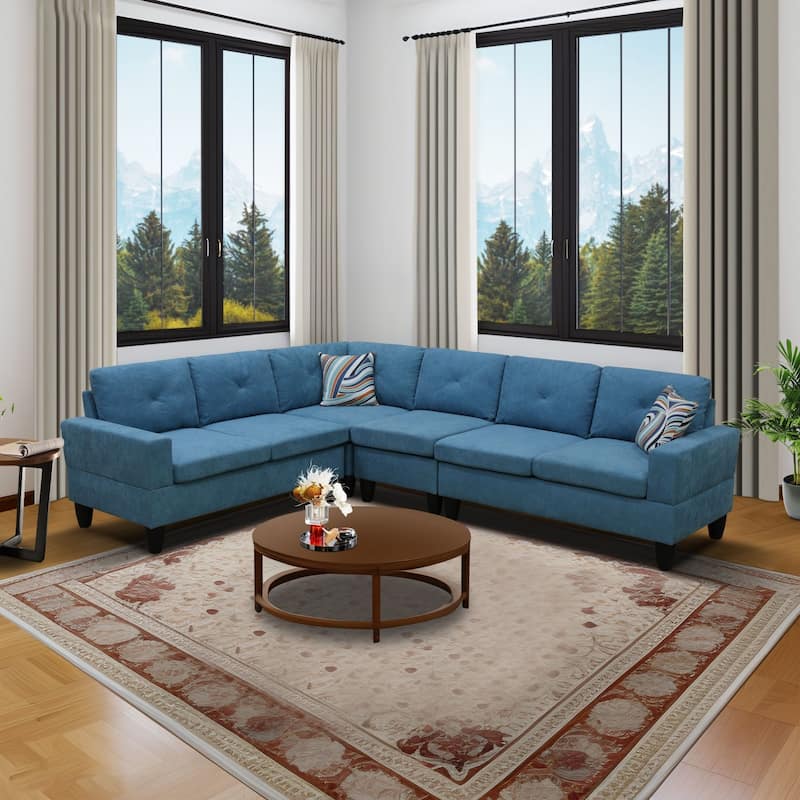 Contemporary 4-Piece L-Shaped Sectional Sofa Set