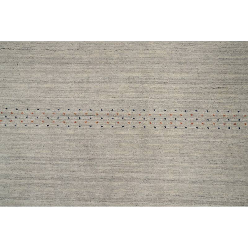 Hand Knotted Oriental 100% Wool Carpet Tribal Animal Pictorial Greys & Charcoal Gabbeh Area Rug - 7' 9'' X 5' 1''