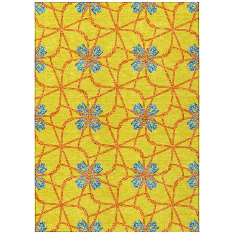 Machine Washable Indoor/ Outdoor Chantille Contempoary Whimsy Rug