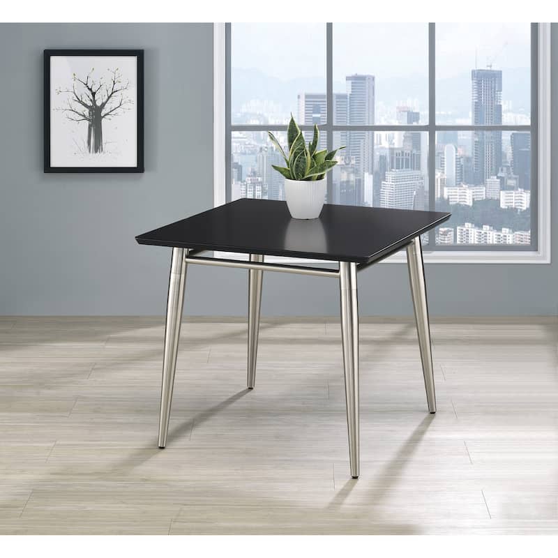 Brooklyn Square Top End Table - Black/Silver