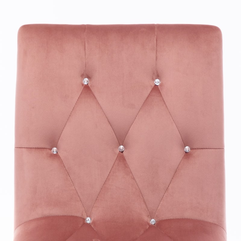 Diamond Tufted Armless Adjustable 17"-20" H Swivel Home Office Chair