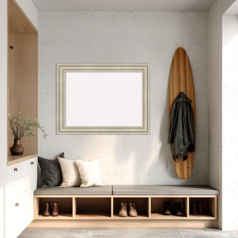 Sierra Silver Wood Framed Cork Board - Bulletin Board, Organization Board, Pin Board