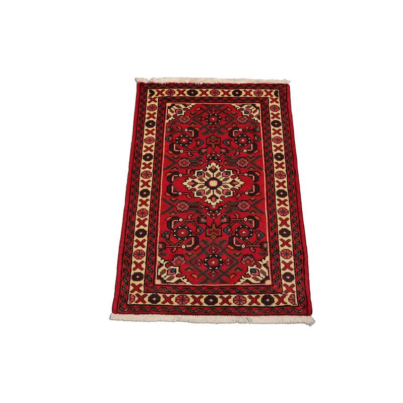 2'2''x3'3'' Hand Knotted Wool Rust Abadeh Traditional Rug - 2' 2'' x 3' 3''