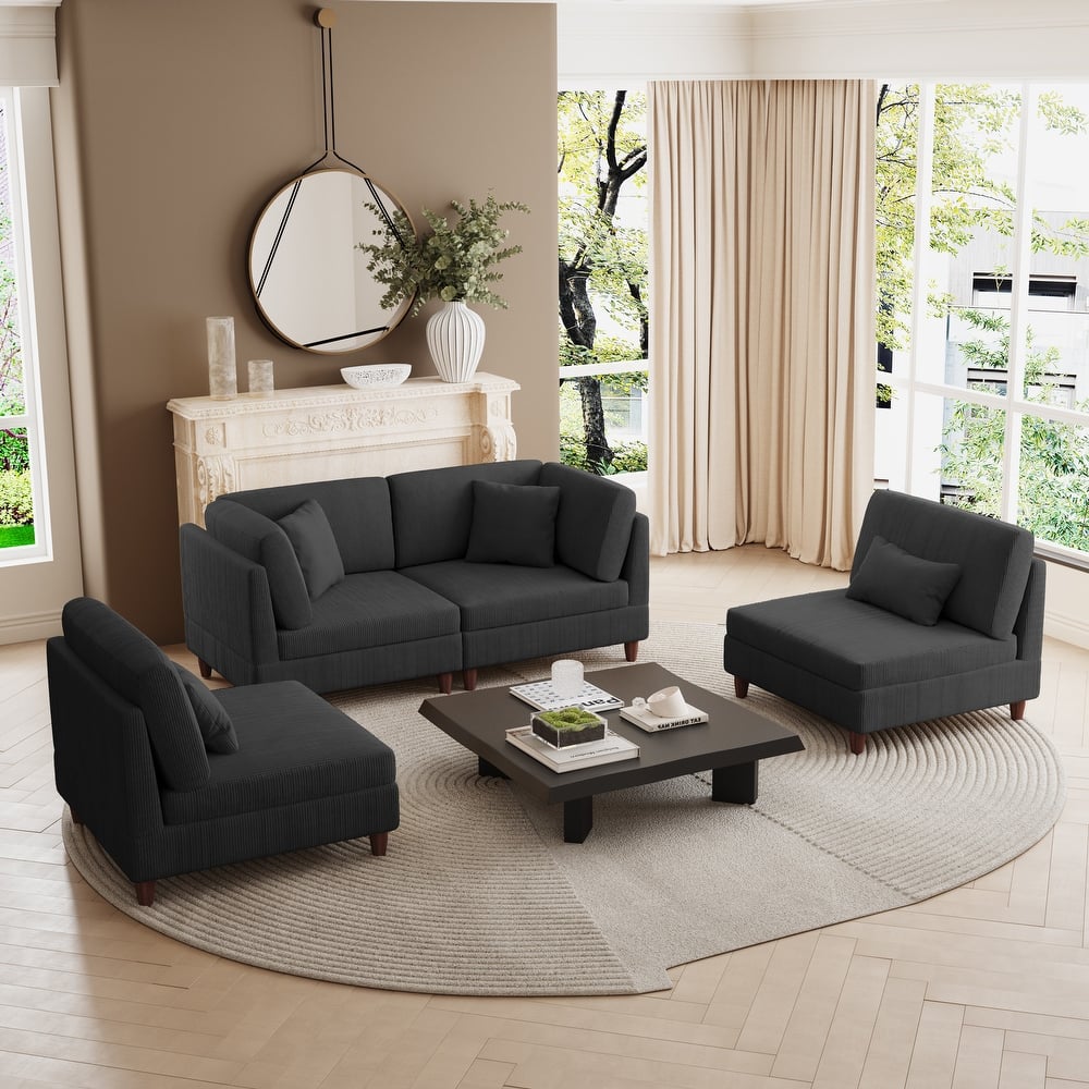 Multi-Combination Couch Modular Corduroy Sectional Sofa