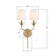 preview thumbnail 2 of 9, Crystorama Lighting Group 562 Broche 2 Light 21" Tall Wall Sconce with