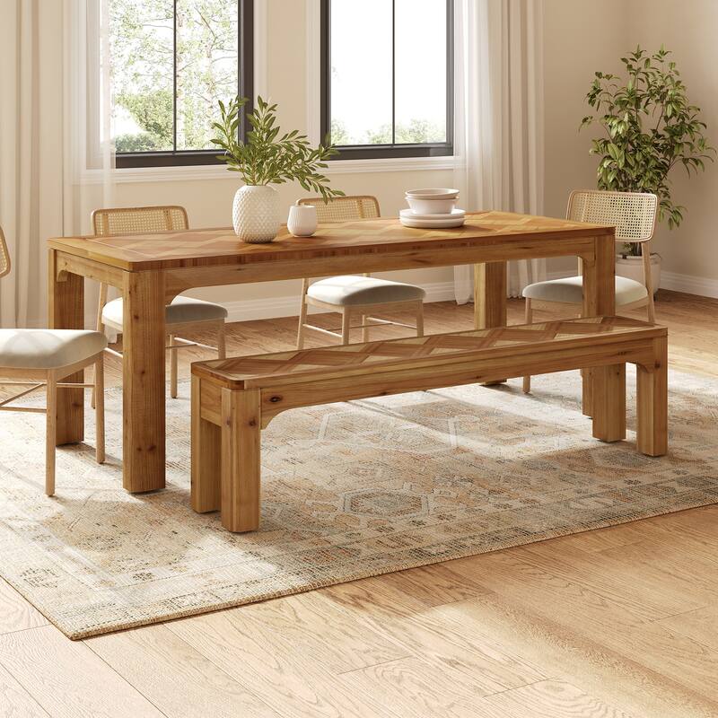 Solid Wood Dining Bench, Kitchen Table Bench, Hallway Living Room Accent Seat Entryway Bench