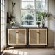 preview thumbnail 13 of 12, Art Leon Woven Rattan Wicker Doors Accent Cabinet Sideboards Black and Natural