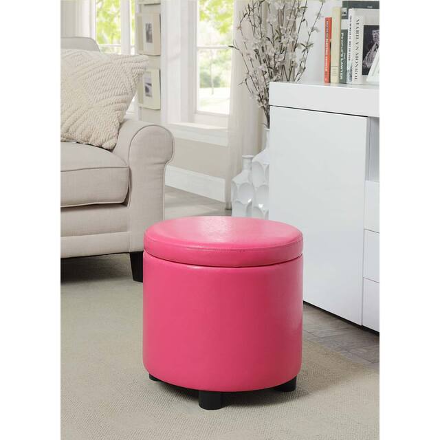 Copper Grove Bramsted Round Accent Storage Ottoman with Reversible Tray Lid