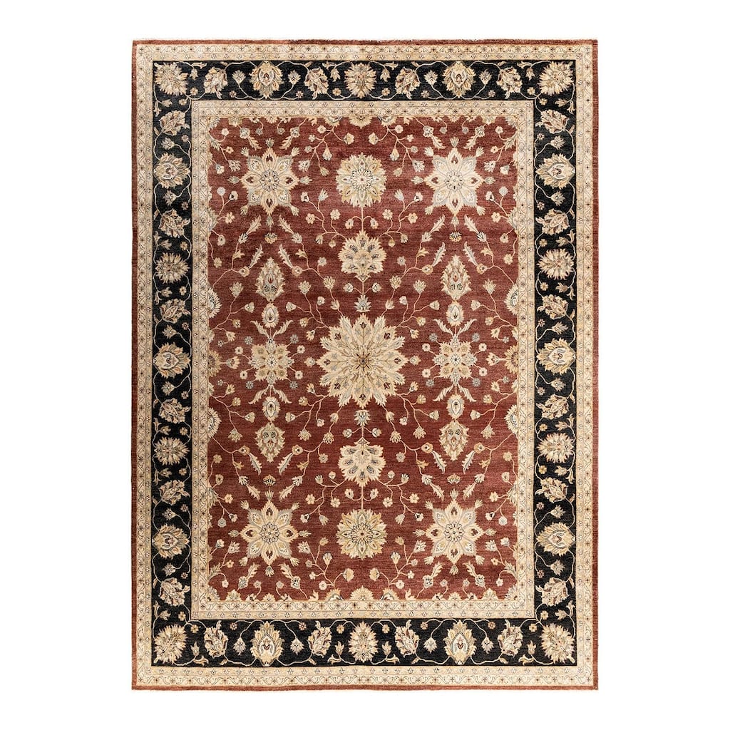 Oushak One-of-a-Kind Hand-Knotted Area Rug, Red - 9' 4" x 12' 4"