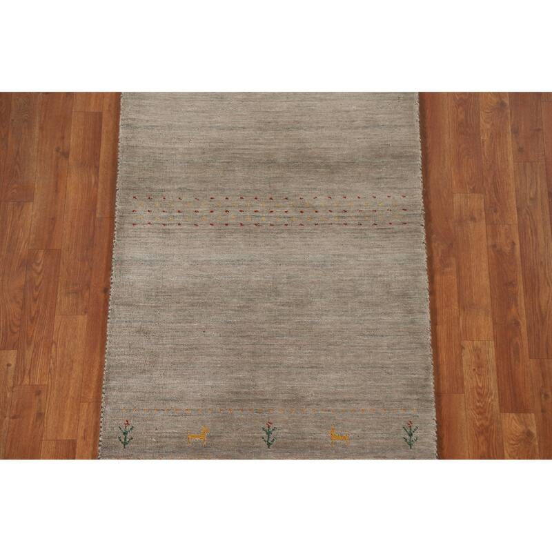 Tribal Gabbeh Indian Runner Rug Handmade Wool Carpet - 2'9"x 9'10"