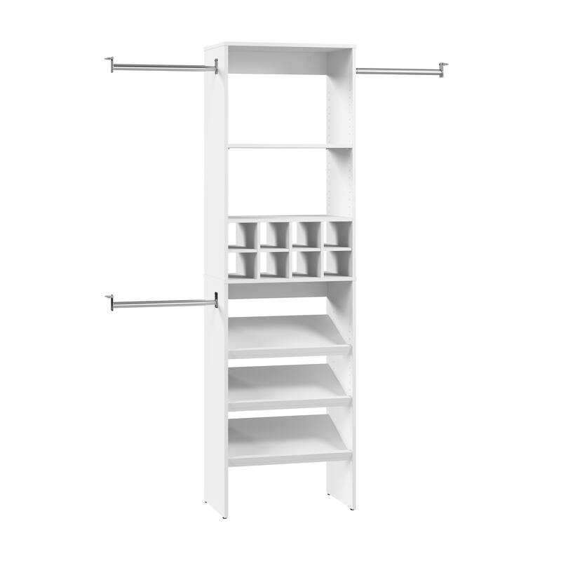Carina Closet 24W Organizer with Shoe Shelves, Rods, Cubbies by Bestar