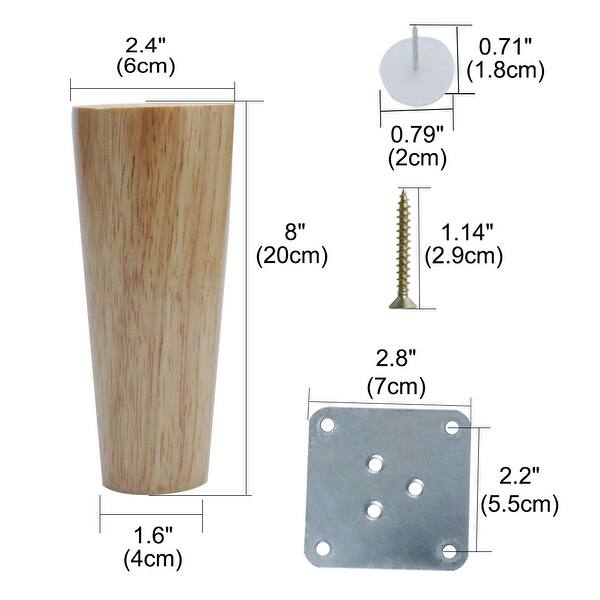 Shop 8 Inch Wood Furniture Leg Chair Feet Replacement 2pcs Wood Color 2pcs Wood Color Overstock 28765183