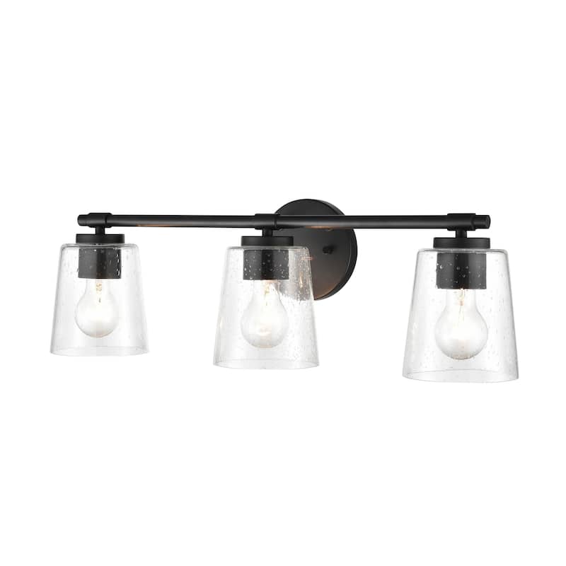 Millennium Lighting 3 Light Bathroom Vanity Fixture with Clear Seeded Glass Shades