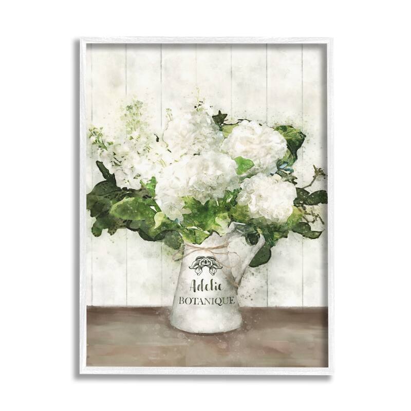 Stupell Farm Fresh White Florals in Antique Milk Pitcher Framed Wall Art - Multi-Color