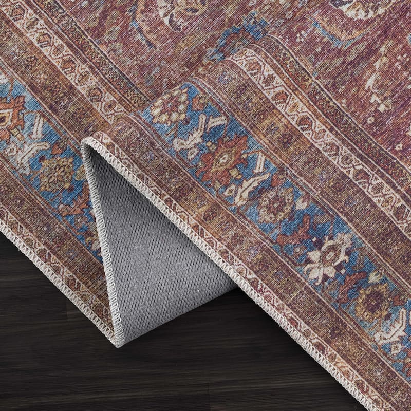 Hauteloom Georgia Machine Washable Persian Oriental Traditional Area Rug