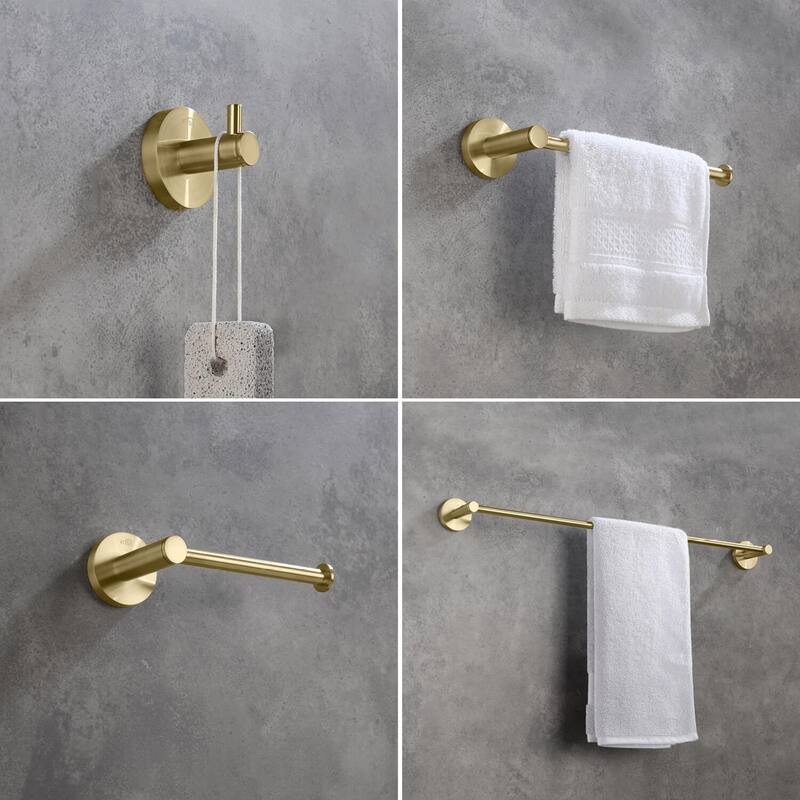 Circular 4-Piece Bathroom Hardware Set