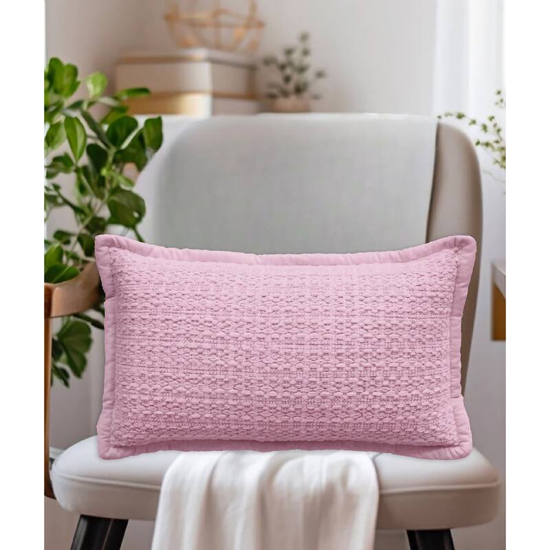 Vibhsa Honeycomb Handwoven Textured Pillow, 14" x 24"