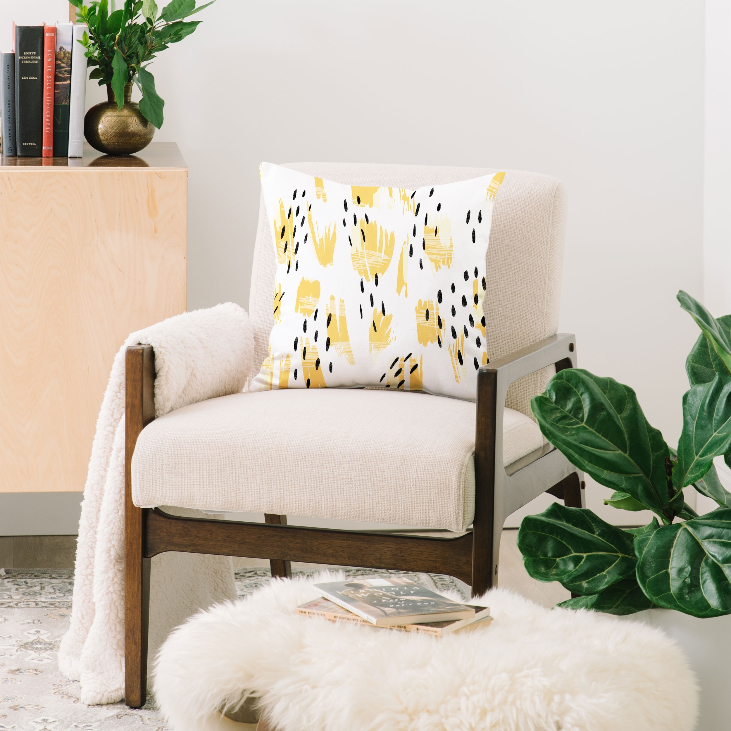 Shop Deny Designs Abstract Yellow Indoor Outdoor Reversible Throw